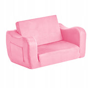 VEVOR 2-in-1 Premium Children's Sofa with 28D Sponge, Short Plush, Pink