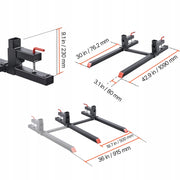 VEVOR 907KG STRONG PALLET FORKS CLAMP-ON 1090MM ADJUSTABLE STABILIZER