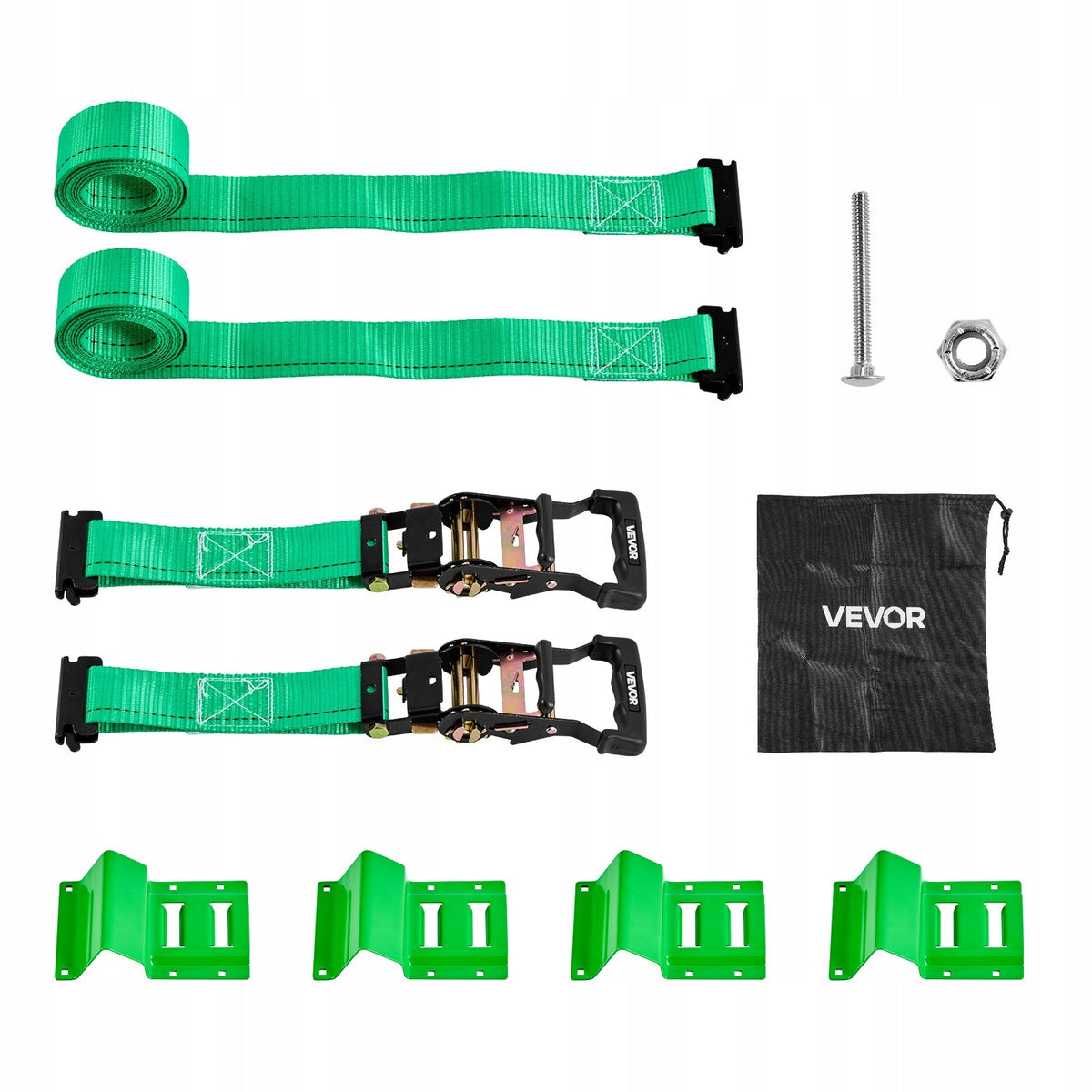 VEVOR 50.8 x 2438.4 mm Wheel Tie Down Strap with Buckle, Strong and Durable