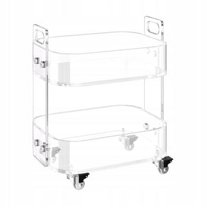 VEVOR 2-Tier Clear Acrylic Rolling Cart