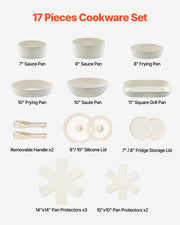 VEVOR 17-Piece Non-Stick Induction Pot and Pan Set