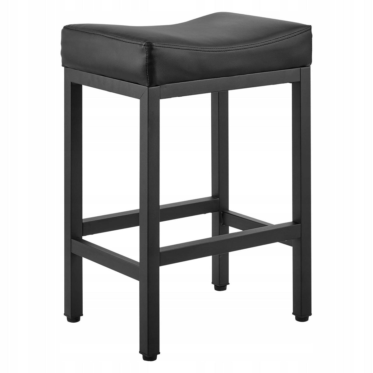 VEVOR BAR STOOLS SET OF 2 PU LEATHER BLACK STRONG SOLID