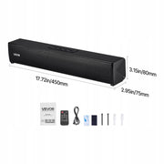 VEVOR SOUNDBAR 2.0 CHANNEL 80W BLUETOOTH HDMI USB COMPACT REMOTE