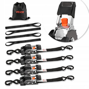 VEVOR LASHING STRAP 25 4X3048MM 4 PIECES WITH HOOKS STRONG AND DURABLE