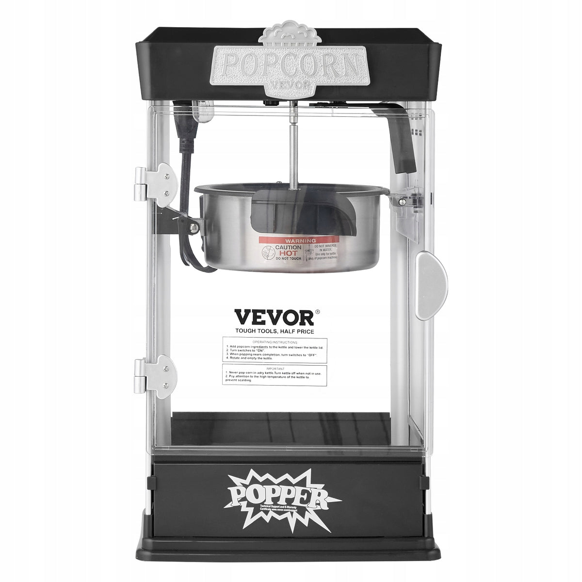 PROFESSIONAL POPCORN MACHINE VEVOR 480W BLACK 4OZ ACCESSORY SET