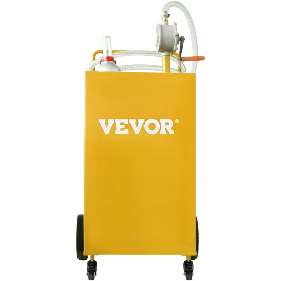 VEVOR 30-GALLON FUEL CADDY WITH TWO-WAY PUMP AND 4 WHEELS YELLOW