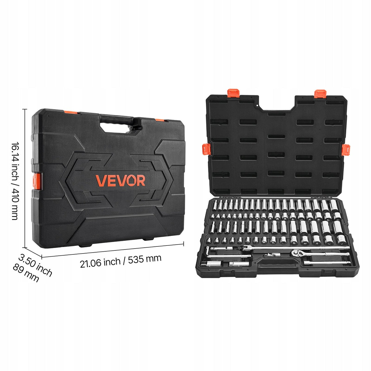VEVOR 76-Piece Socket Wrench Set 9.5mm Premium Ratchet