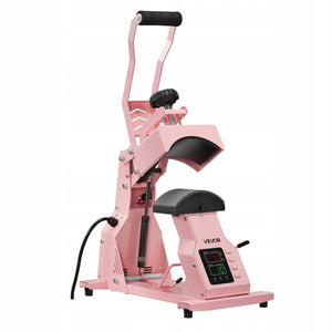 VEVOR CAP HEAT PRESS 4 INTERCHANGEABLE PLATENS PRECISE CONTROL 400W PINK
