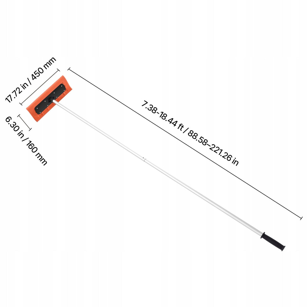 VEVOR ROOF SNOW RAKE 45 CM FOAM BLADE ADJUSTABLE