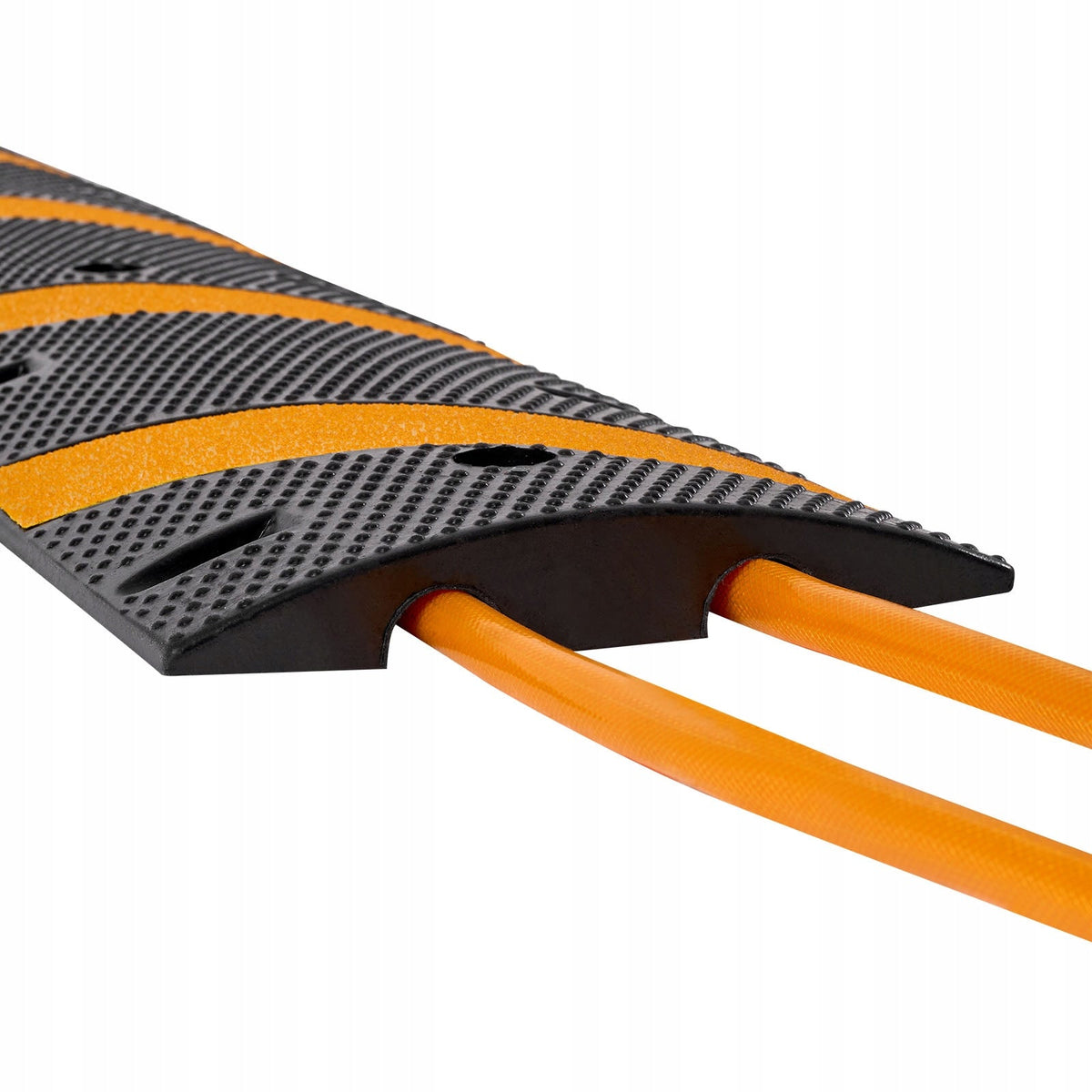 VEVOR 183CM HEAVY DUTY CABLE PROTECTOR RAMP 2-CHANNEL RUBBER CABLE RAMP WEIGHT CAPACITY