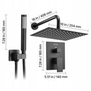VEVOR PROFESSIONAL SHOWER FAUCET WITH 10 INCH SQUARE RAIN SHOWER HEAD