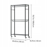 VEVOR CLOTHES RACK ON WHEELS ADJUSTABLE CARBON STEEL STRONG