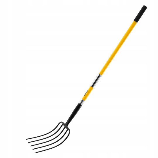 VEVOR MANURE FORK 1450 MM 5-TINE WITH FIBERGLASS HANDLE