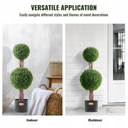 VEVOR ARTIFICIAL BOXWOOD TOPIARY 122CM 2-PIECE PREMIUM SET INDOOR DECORATION