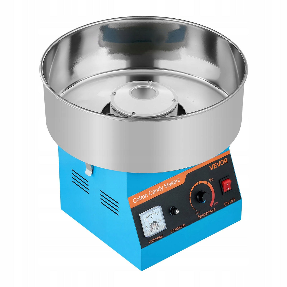 VEVOR 1000W COTTON CANDY MACHINE WITH 38CM STAINLESS STEEL BOWL