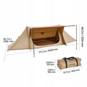 VEVOR LIGHTWEIGHT CAMPING TENT WITH STOVE JACK AND 2 POLES