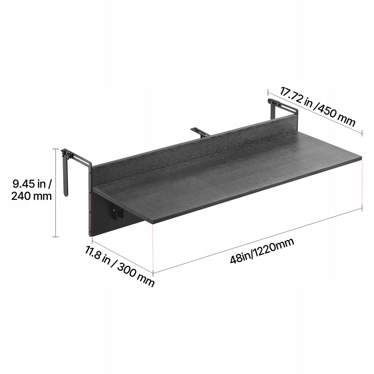 VEVOR FOLDING HANGING BALCONY TABLE 1220X300MM STRONG BEST