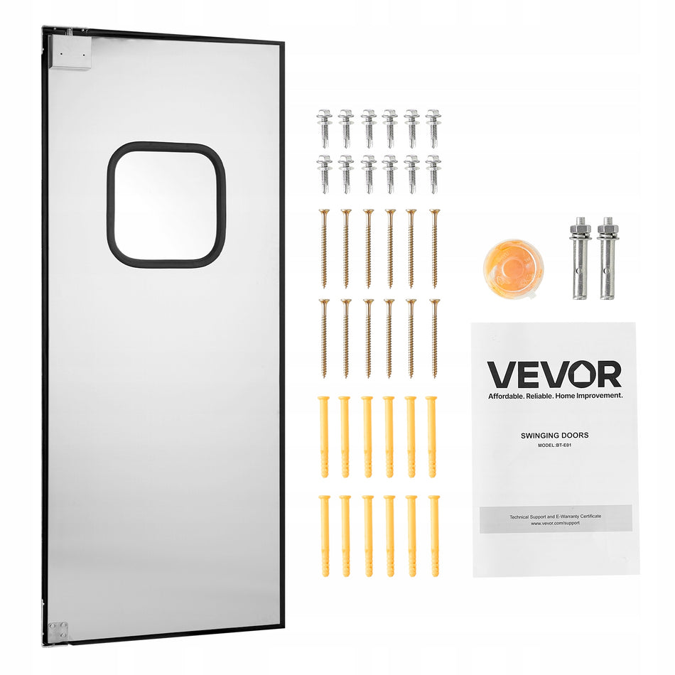 VEVOR SWING DOOR 917X78X2133 MM SINGLE PANEL PREMIUM STAINLESS STEEL