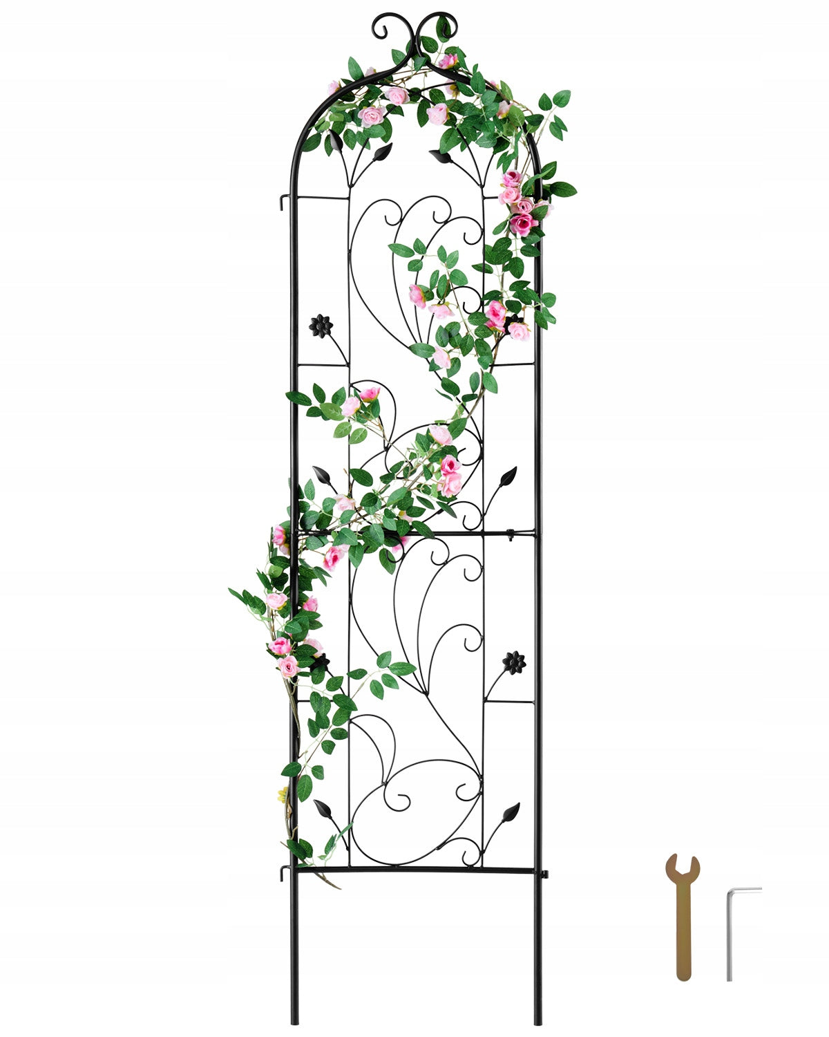 VEVOR 38X152 CM SOLID METAL TRELLIS FOR CLIMBING PLANTS BLACK PREMIUM