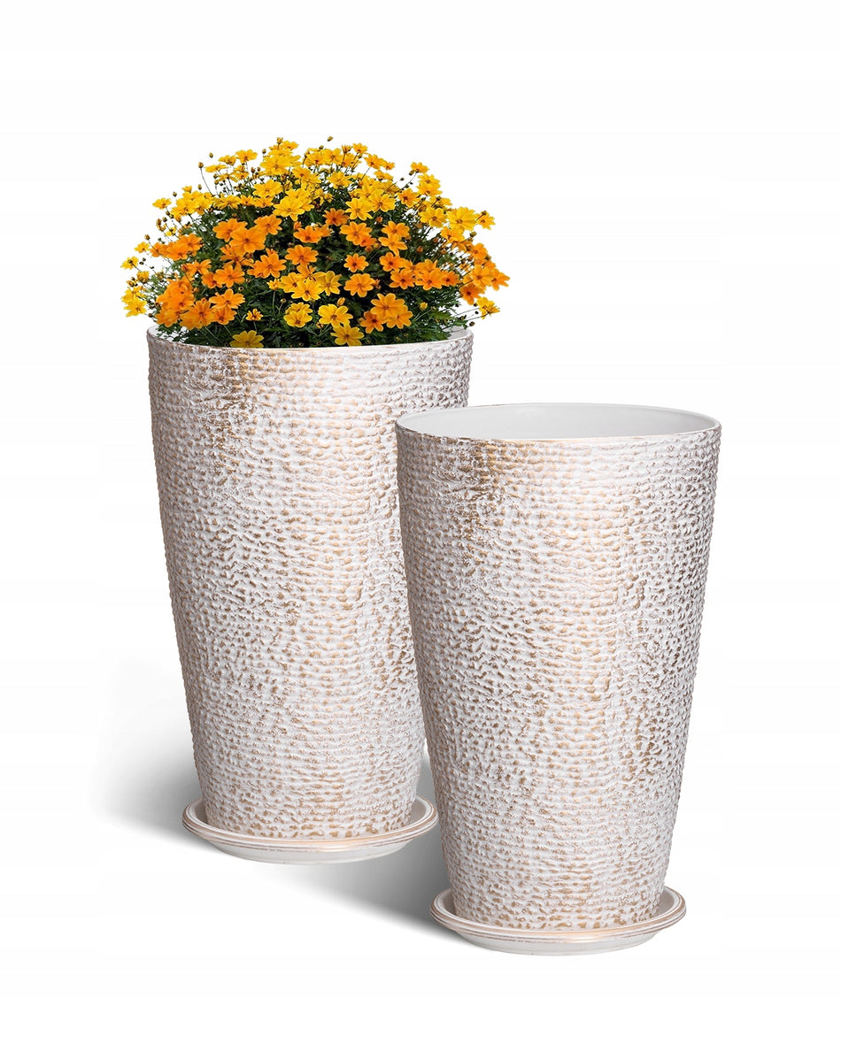 VEVOR PLANTER, SET OF 2, LARGE, CONICAL, 530MM, LIGHTWEIGHT, STURDY WITH DRAINAGE