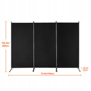 VEVOR 3-PANEL FOLDING ROOM DIVIDER BLACK