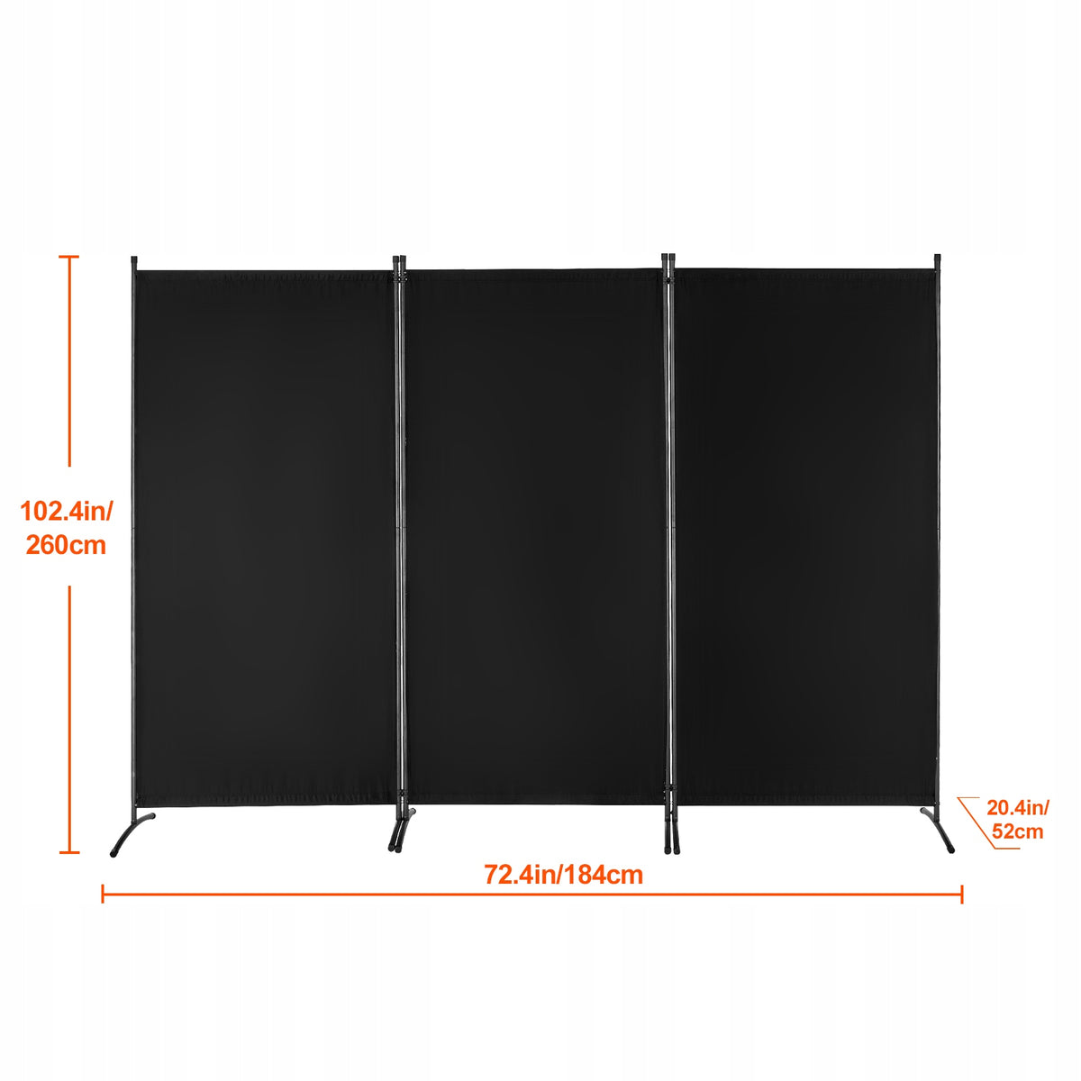 VEVOR 3-PANEL FOLDING ROOM DIVIDER BLACK