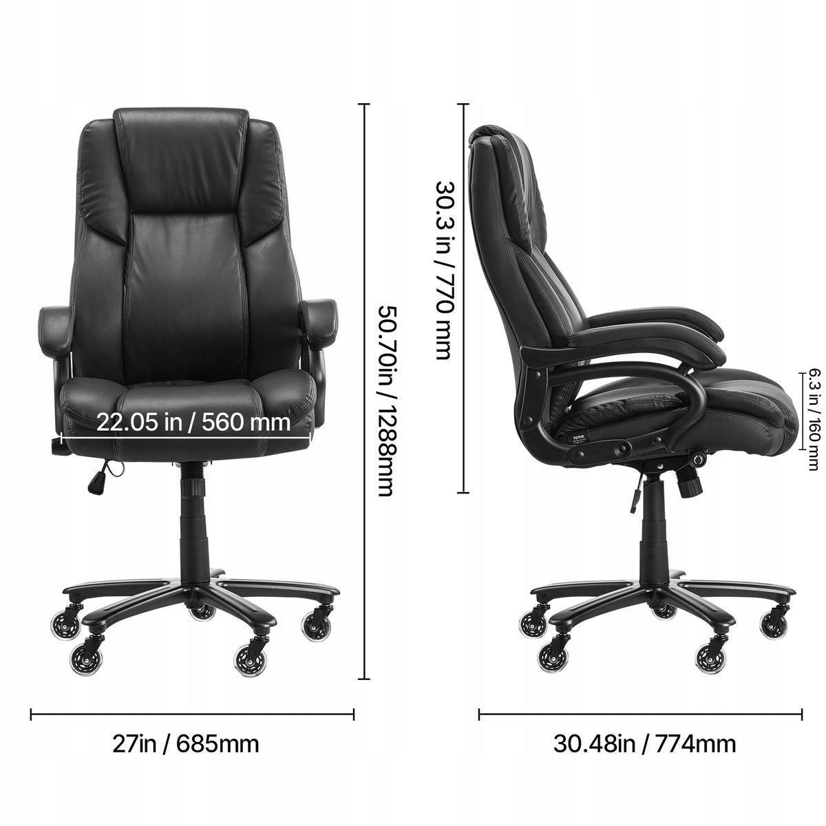 VEVOR HIGH BACK SWIVEL OFFICE CHAIR WITH LUMBAR SUPPORT