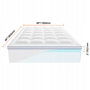 VEVOR PREMIUM MEMORY FOAM MATTRESS TOPPER 3 QUEEN 1524X2032MM