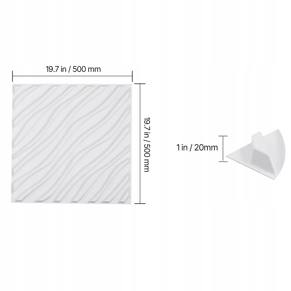 VEVOR 3D WALL PANELS SET OF 12 PIECES 50X50 CM STRONG MODERN DESIGN