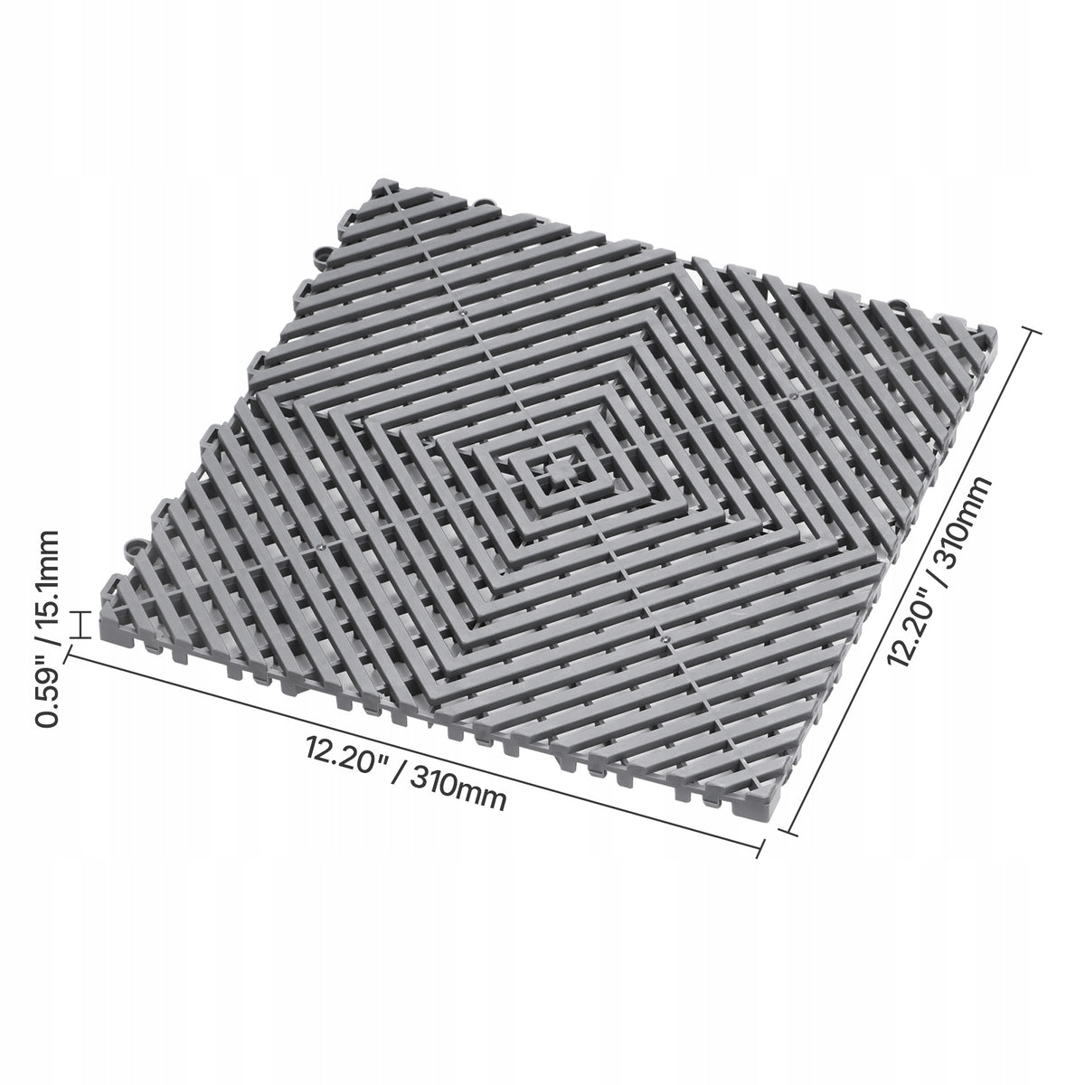 VEVOR 31X31 CM PP THICK MODULAR NON-SLIP DRAINAGE MAT FOR PATIO