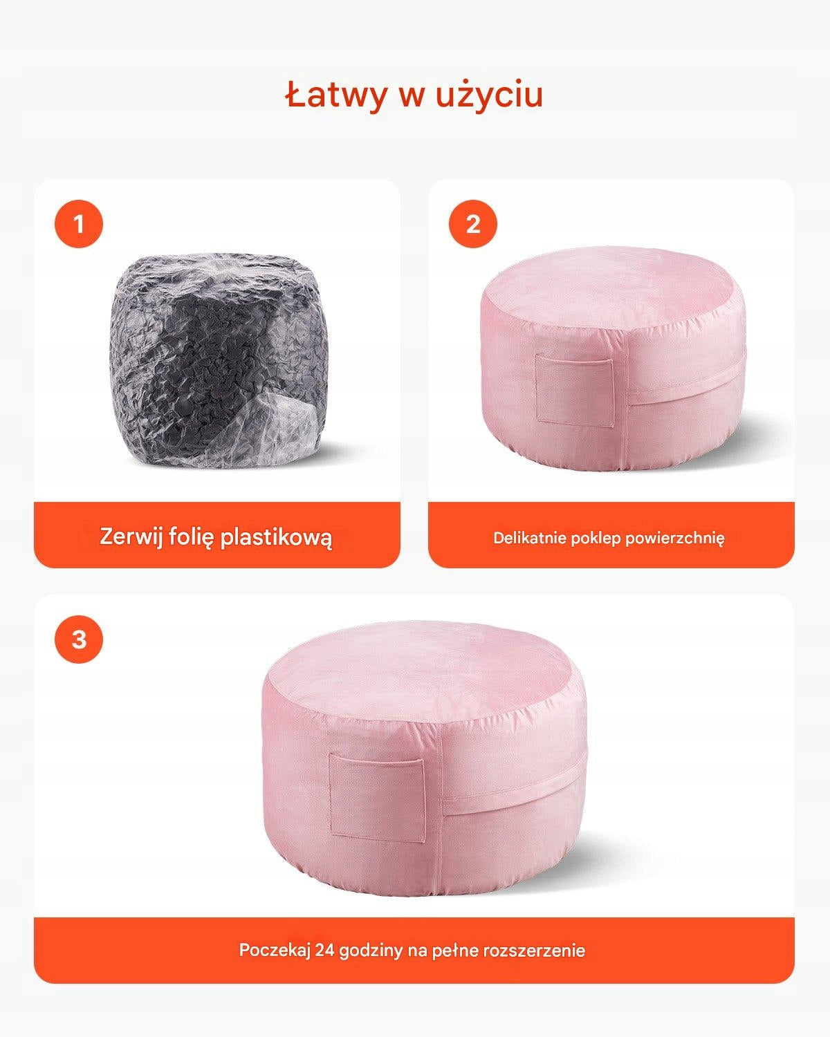 VEVOR GAMING CHAIR BEAN BAG ROUND PINK VELVET 89X89X56 CM PREMIUM