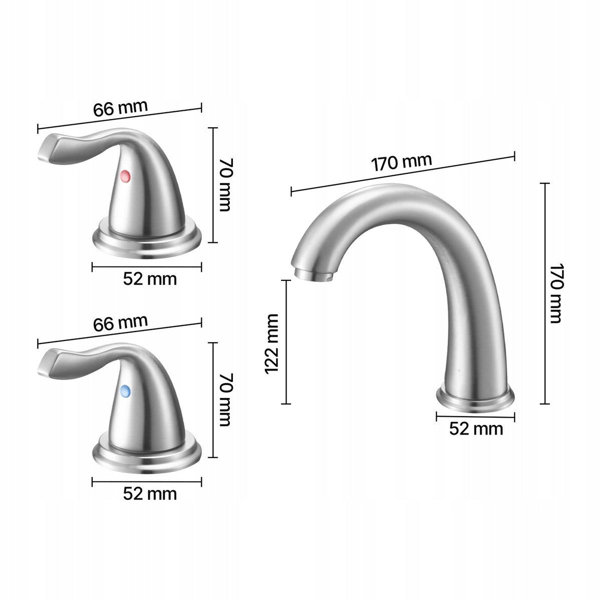 VEVOR ROMAN BATHTUB FAUCET 3-HOLE STRONG BRUSHED STEEL SET
