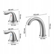 VEVOR ROMAN BATHTUB FAUCET 3-HOLE STRONG BRUSHED STEEL SET