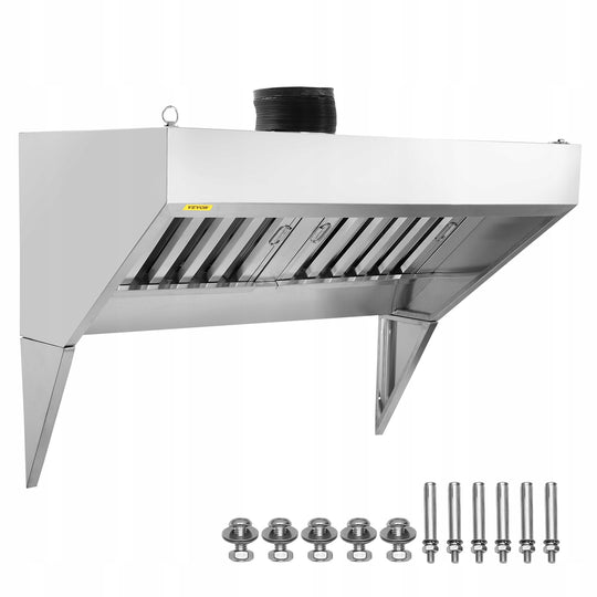 PROFESSIONAL VEVOR 1.2M KITCHEN HOOD 201 STAINLESS STEEL FOOD TRUCK POWERFUL
