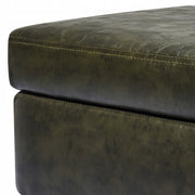 VEVOR OTTOMAN BENCH FAUX LEATHER WITH STORAGE 400X1200X450 MM STRONG GREEN