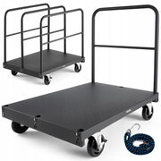 VEVOR 816 KG DOLLY CART 2-IN-1 TRANSPORT TROLLEY WITH SWIVEL CASTERS HEAVY DUTY