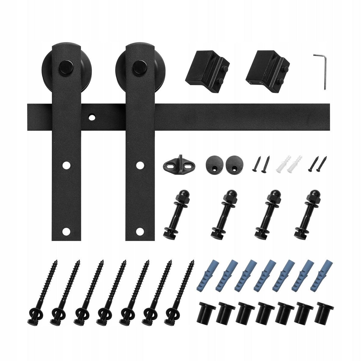VEVOR 3M SLIDING DOOR SYSTEM BLACK HEAVY DUTY 150KG LOAD CAPACITY
