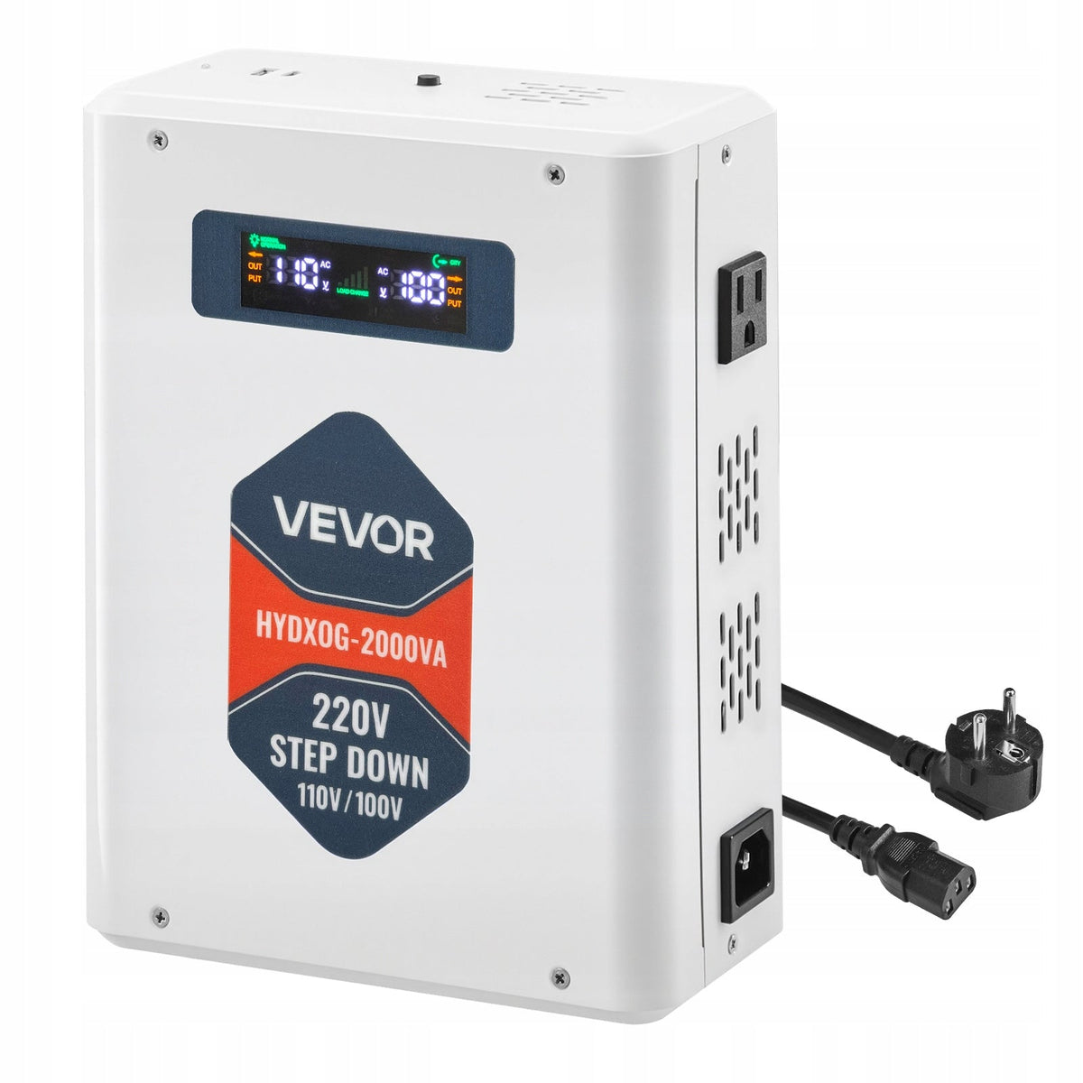 VEVOR 2000VA STEP-DOWN VOLTAGE CONVERTER 220V TO 110V WITH USB LCD POWERFUL