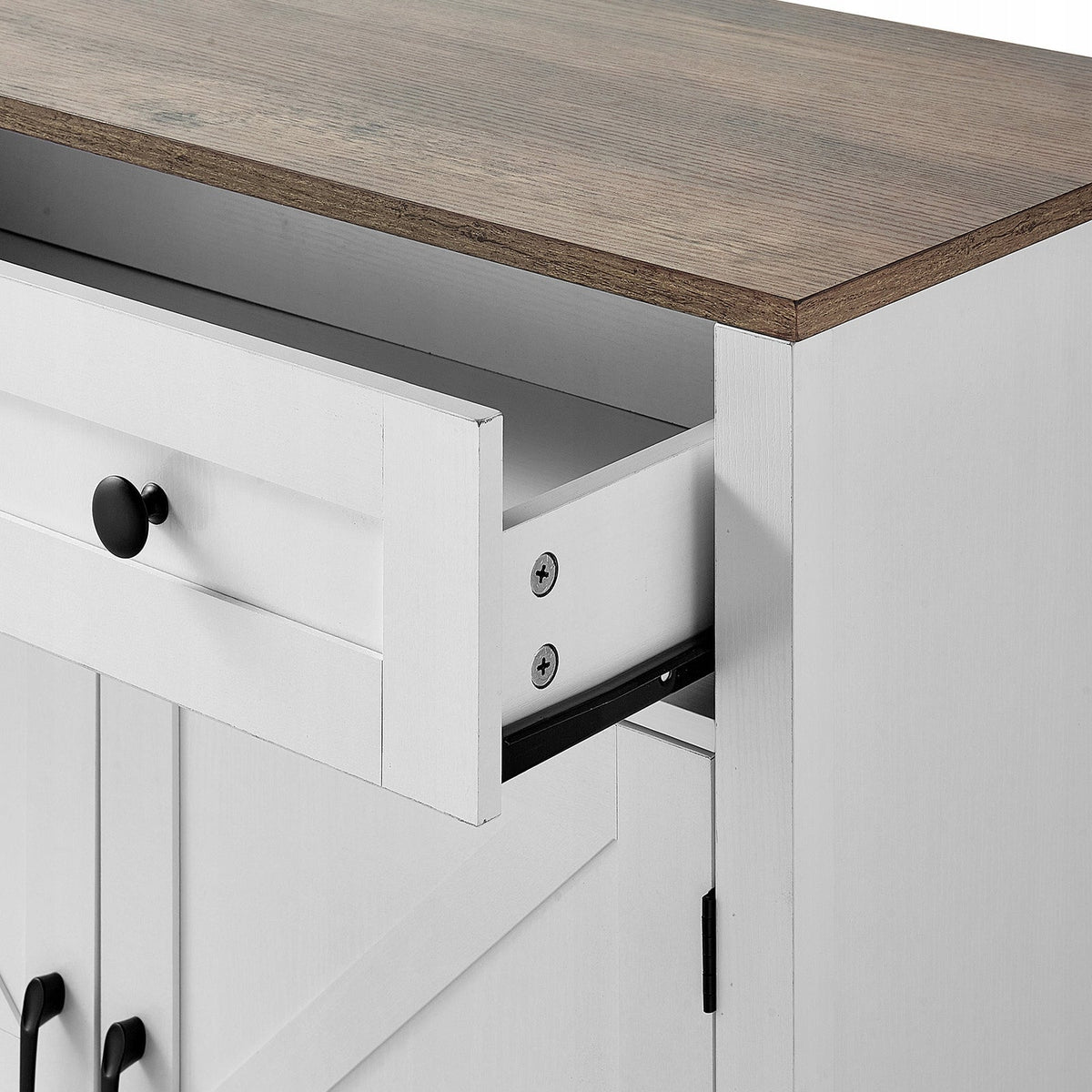 VEVOR RUSTIC KITCHEN CABINET WITH DRAWERS AND MAGNETIC DOORS