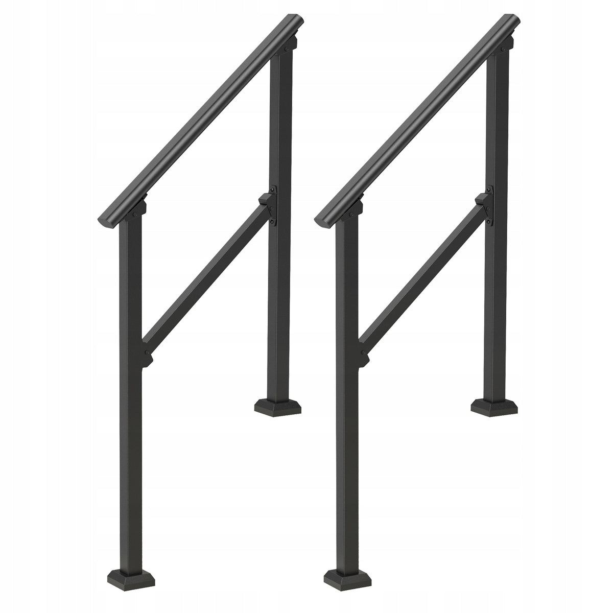VEVOR Outdoor Stair Railing 2-Piece Set for 2-3 Steps, Heavy-Duty