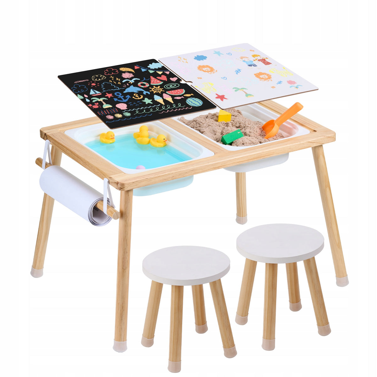 PREMIUM SENSORY SET VEVOR SAND AND WATER PLAY TABLE 2 STOOLS