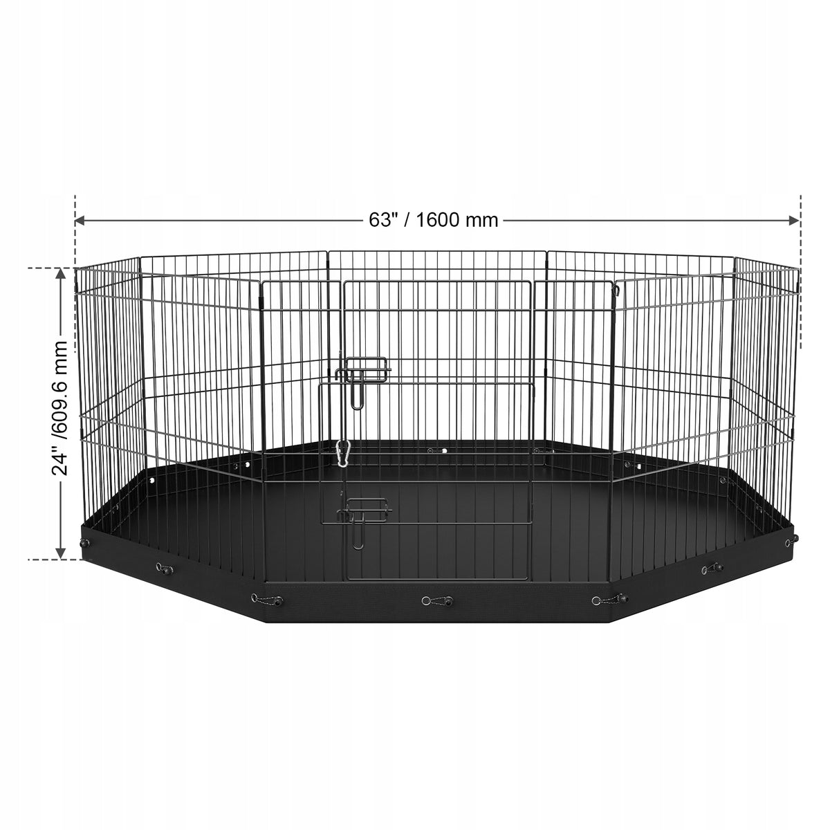 VEVOR SOLID PUPPY PLAYPEN 8-PIECE WITH MAT 160 CM HEIGHT 61 CM
