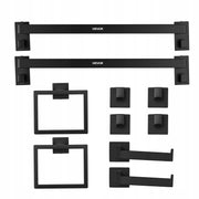 VEVOR 10-PIECE MATTE BLACK STAINLESS STEEL BATHROOM HARDWARE SET