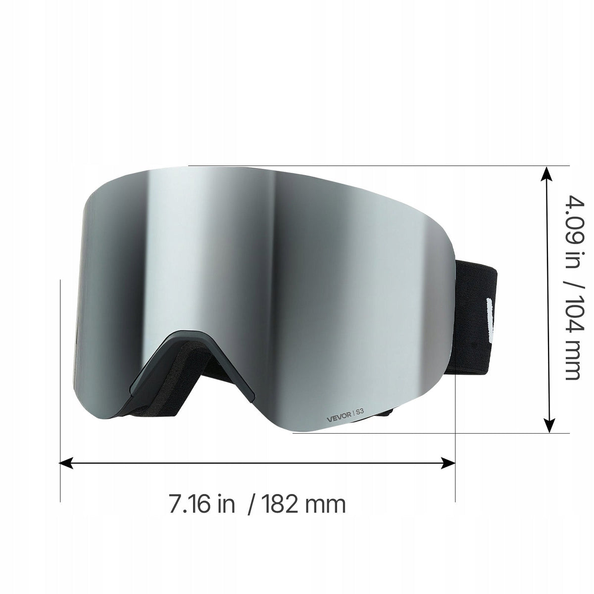 PROFESSIONAL VEVOR FRAMELESS MAGNETIC LENSES SKI GOGGLES