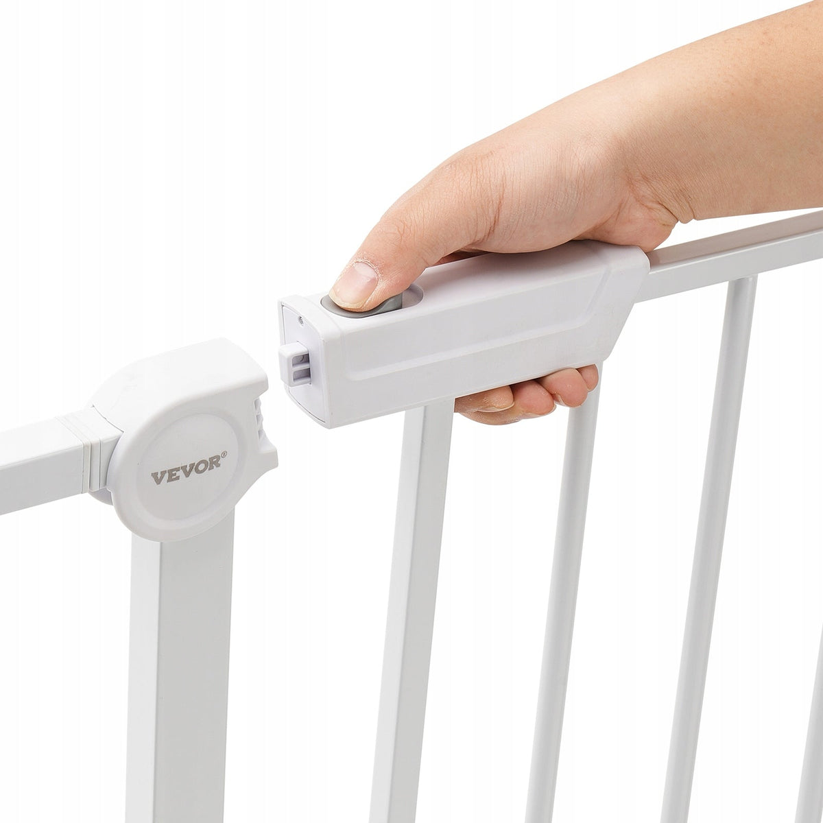 VEVOR BABY GATE STAIR GATE ADJUSTABLE 65-121.9CM HIGH 91.4CM WHITE