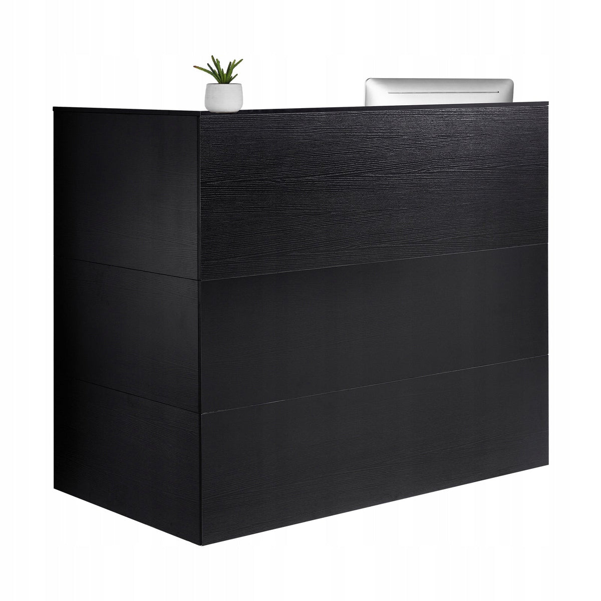 RECEPTION DESK VEVOR RECEPTION COUNTER L-SHAPED DRAWER STORAGE BLACK