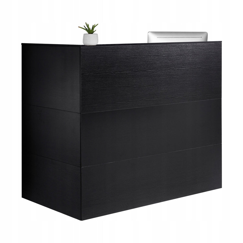 RECEPTION DESK VEVOR RECEPTION COUNTER L-SHAPED DRAWER STORAGE BLACK