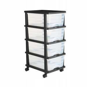 VEVOR CART WITH DRAWERS 4 DRAWERS 17L PLASTIC CABINET ON WHEELS STRONG