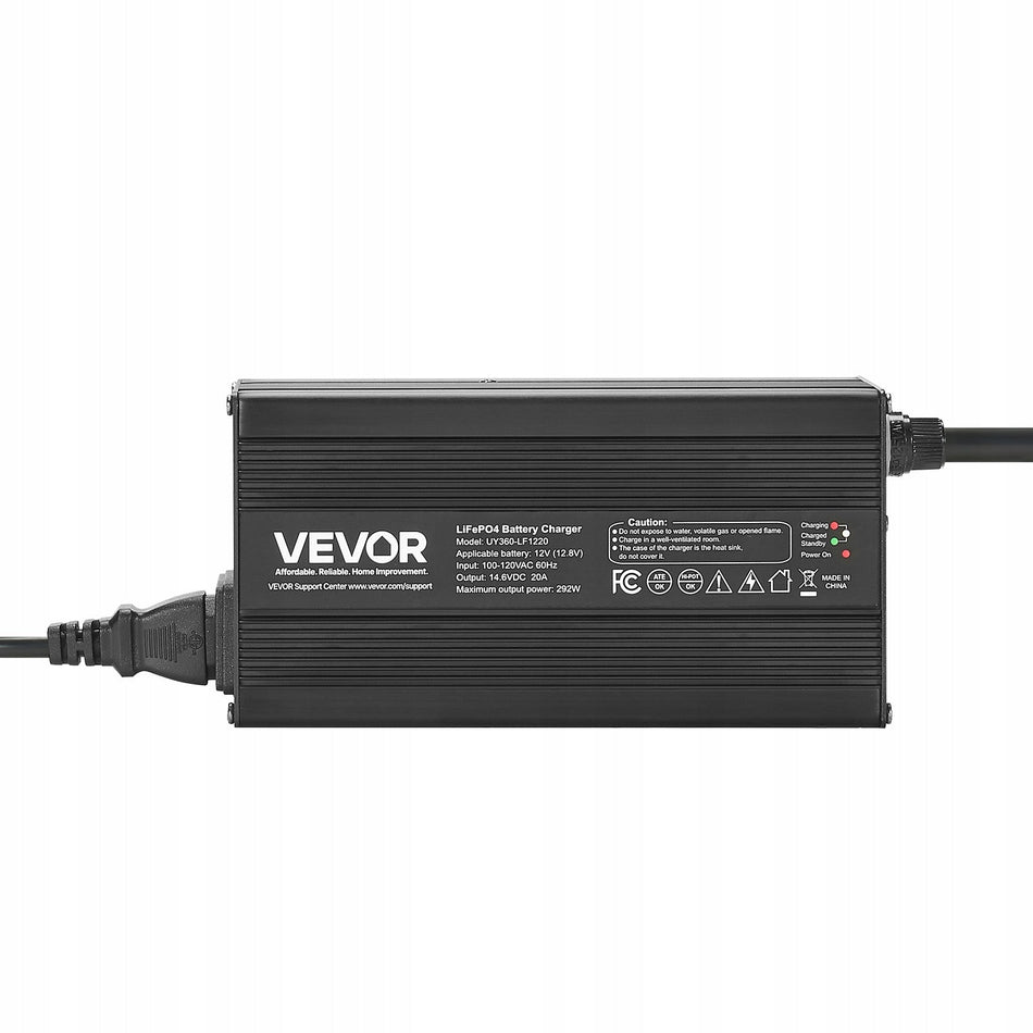 VEVOR 12V 20A LI-ION LI-FEPO4 BATTERY CHARGER ANDERSON CONNECTOR LED