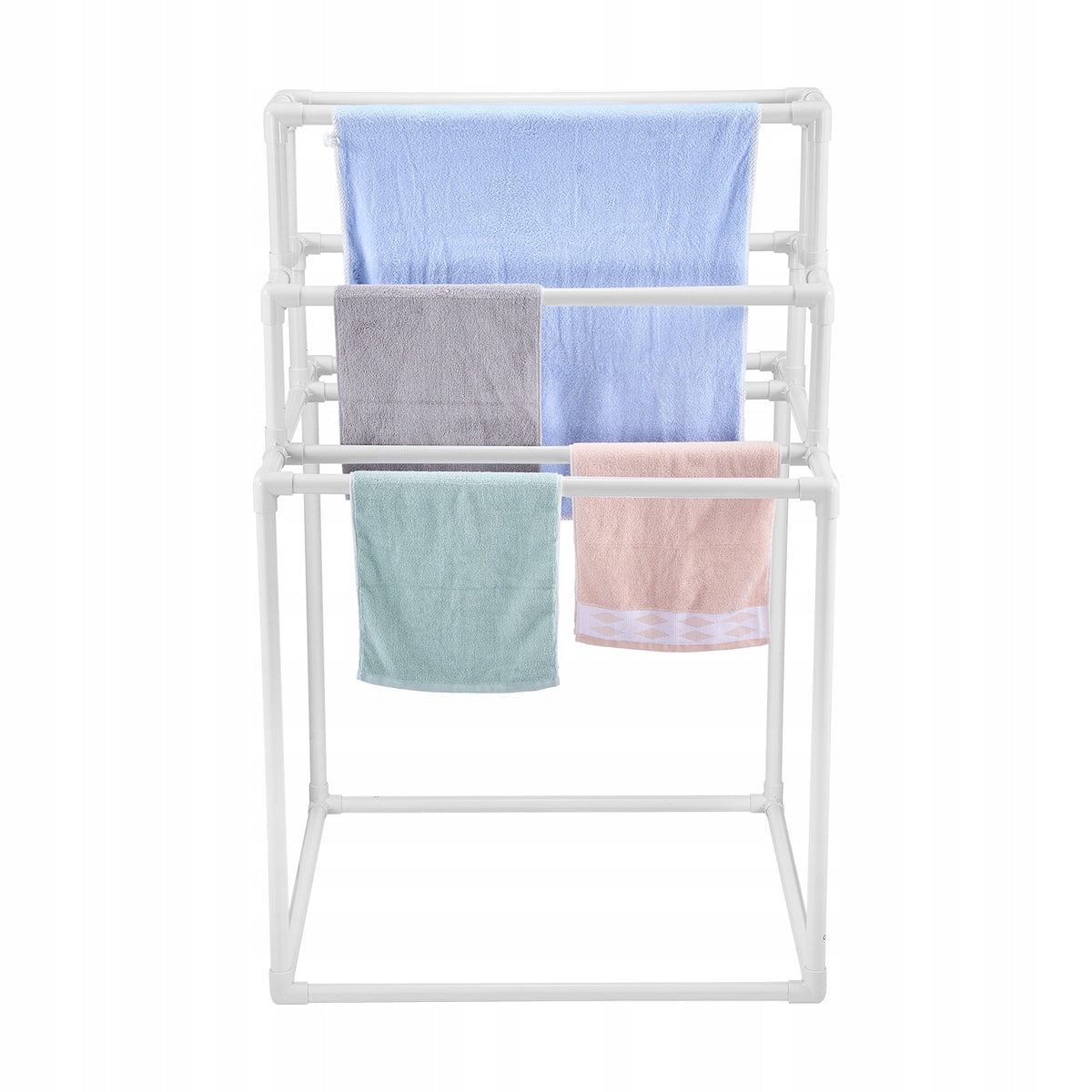 TOWEL RACK VEVOR PVC 8 BARS STURDY FOR OUTDOOR AND POOL